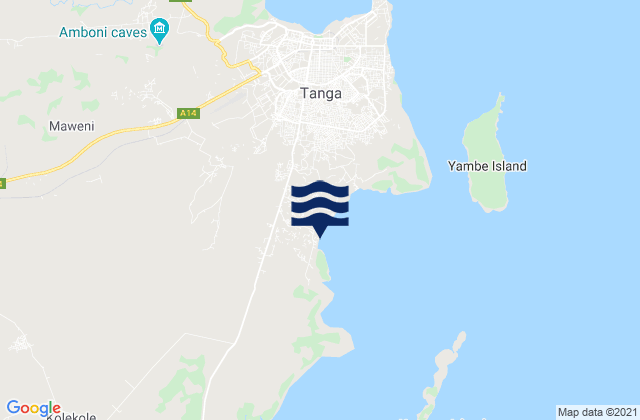 Carte des horaires des marées pour Tanga, Tanzania