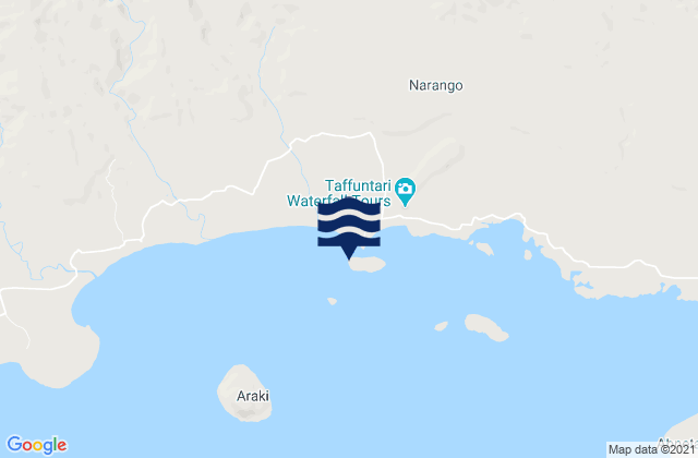 Carte des horaires des marées pour Tangao, New Caledonia