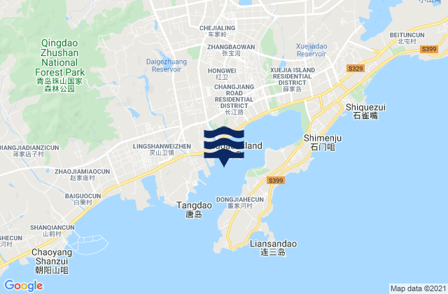 Carte des horaires des marées pour Tangdao Wan, China