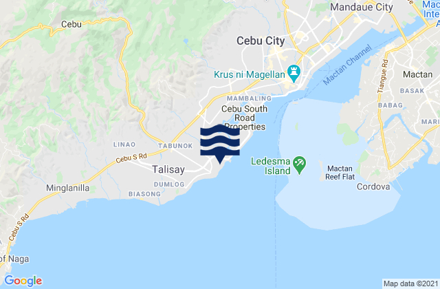 Carte des horaires des marées pour Tangke, Philippines
