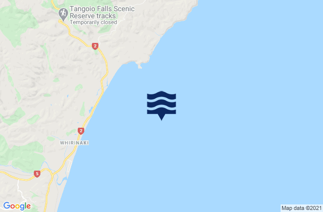 Carte des horaires des marées pour Tangoio Bluff, New Zealand