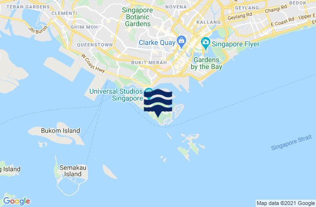 Carte des horaires des marées pour Tanjong Beach, Singapore