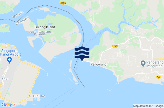 Carte des horaires des marées pour Tanjung Pengelih, Malaysia