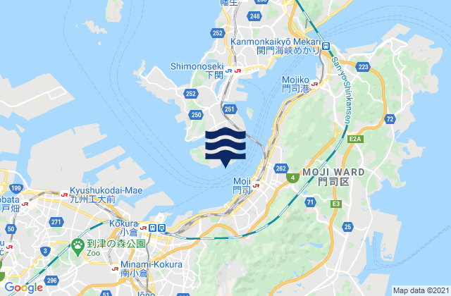 Carte des horaires des marées pour Tanokubicho, Japan