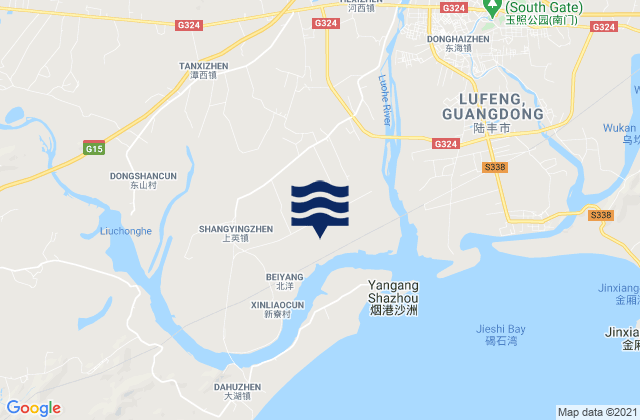 Carte des horaires des marées pour Tanxi, China