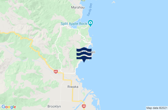 Carte des horaires des marées pour Tapu Bay, New Zealand