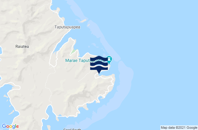 Carte des horaires des marées pour Taputapuatea, French Polynesia