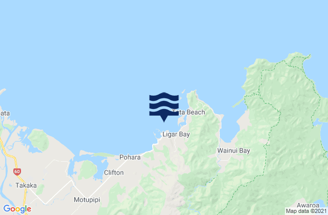 Carte des horaires des marées pour Tarakohe, New Zealand