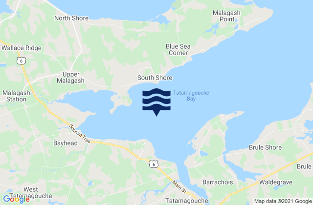 Carte des horaires des marées pour Tatamagouche Bay, Canada
