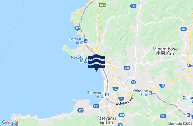 Carte des horaires des marées pour Tateyama Wan, Japan