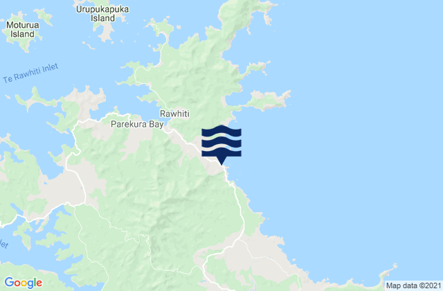 Carte des horaires des marées pour Taupiri Bay, New Zealand
