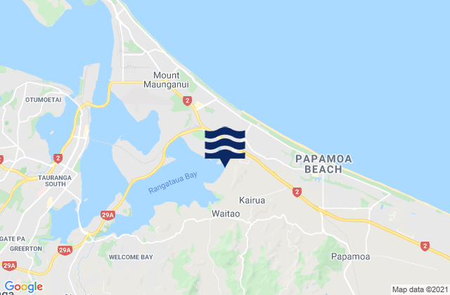 Carte des horaires des marées pour Tauranga City, New Zealand