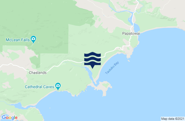 Carte des horaires des marées pour Tautuku Beach, New Zealand