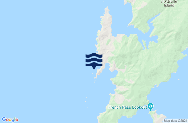 Carte des horaires des marées pour Te Horo Island, New Zealand