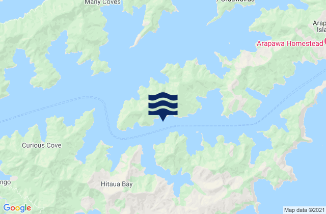 Carte des horaires des marées pour Te Iro Bay, New Zealand
