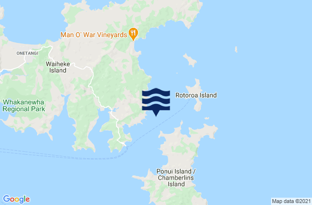 Carte des horaires des marées pour Te Kawau Bay, New Zealand