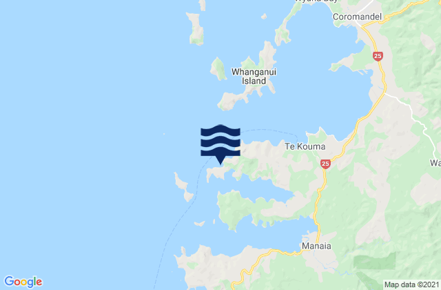 Carte des horaires des marées pour Te Kouma Harbour, New Zealand