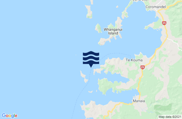 Carte des horaires des marées pour Te Kouma Light, New Zealand