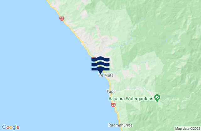 Carte des horaires des marées pour Te Mata Bay, New Zealand