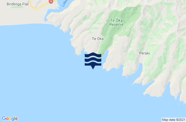 Carte des horaires des marées pour Te Oka Bay, New Zealand