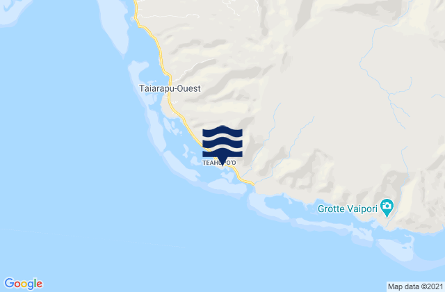 Carte des horaires des marées pour Teahupoo, French Polynesia