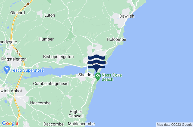 Carte des horaires des marées pour Teignmouth Back Beach, United Kingdom