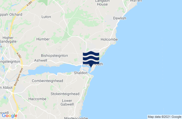 Carte des horaires des marées pour Teignmouth, United Kingdom