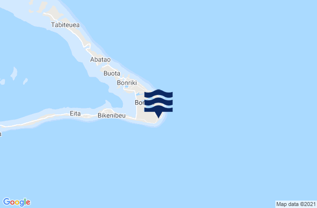 Carte des horaires des marées pour Temaiku Village, Kiribati