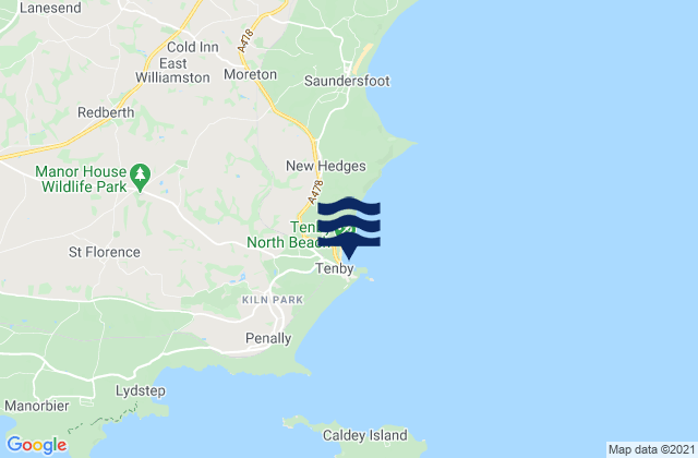 Carte des horaires des marées pour Tenby North and Harbour Beach, United Kingdom