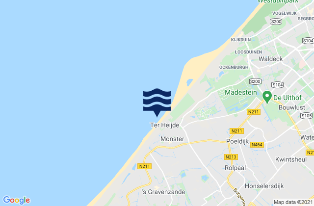 Carte des horaires des marées pour Ter Heijde, Netherlands