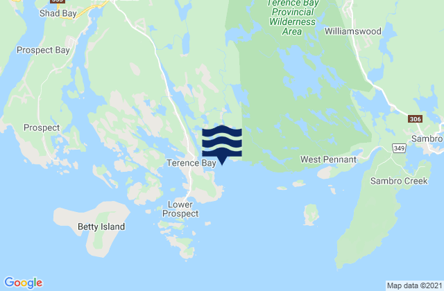 Carte des horaires des marées pour Terence Bay, Canada