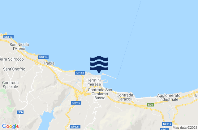 Carte des horaires des marées pour Termini Imerese Port, Italy