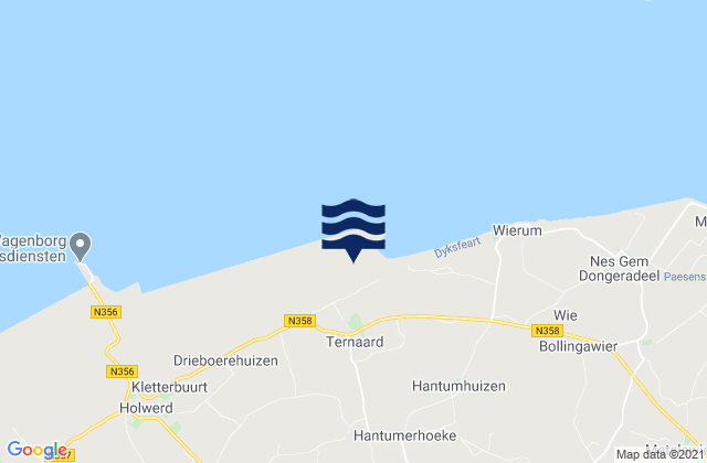 Carte des horaires des marées pour Ternaard, Netherlands