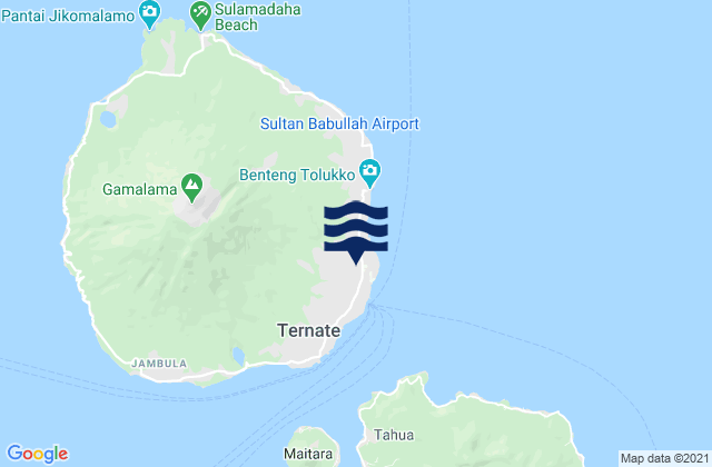 Carte des horaires des marées pour Ternate, Indonesia