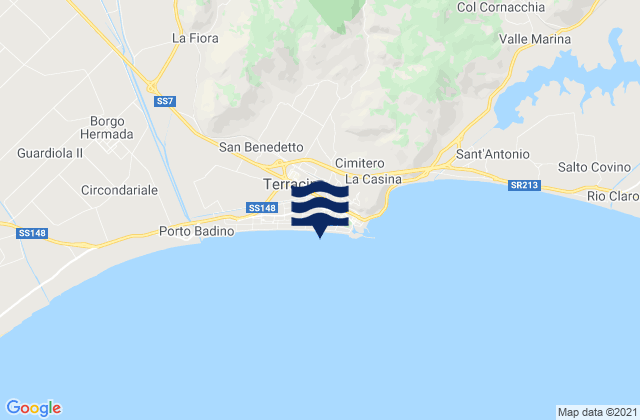Carte des horaires des marées pour Terracina, Italy