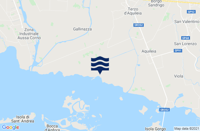 Carte des horaires des marées pour Terzo d'Aquileia, Italy