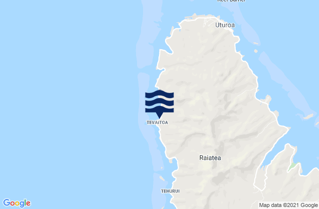 Carte des horaires des marées pour Tevaitoa, French Polynesia
