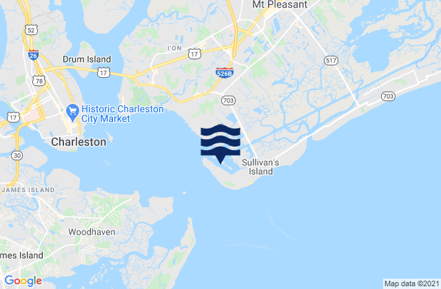 Carte des horaires des marées pour The Cove (Fort Moultrie), United States