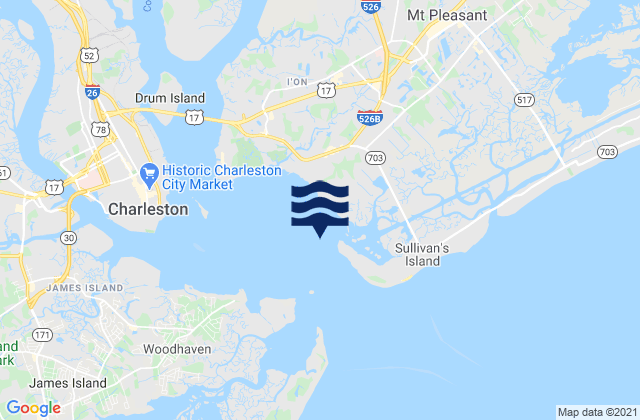 Carte des horaires des marées pour The Cove entrance on the Cove Range, United States