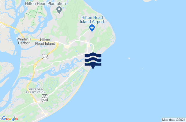 Carte des horaires des marées pour The Folly Hilton Head Island, United States