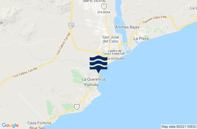 Carte des horaires des marées pour The Rock-Costa Azul, Mexico