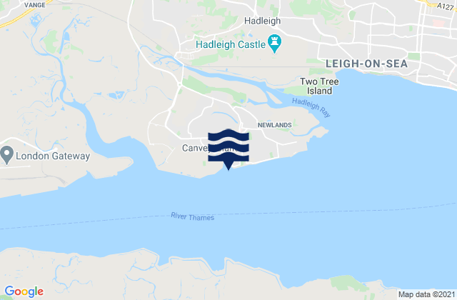Carte des horaires des marées pour Thorney Bay Beach, United Kingdom