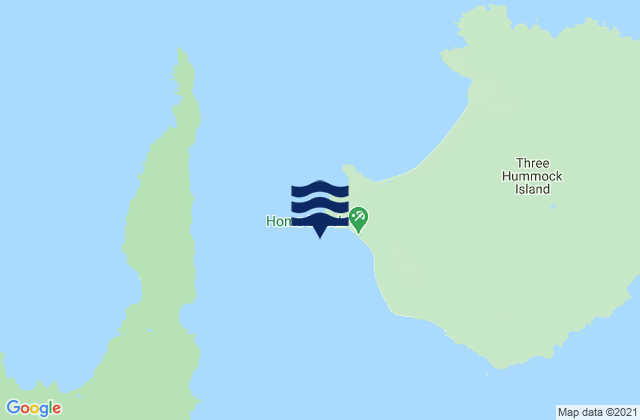Carte des horaires des marées pour Three Hummock Island, Australia