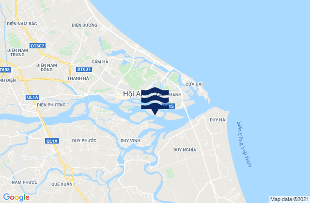 Carte des horaires des marées pour Thành Phố Hội An, Vietnam