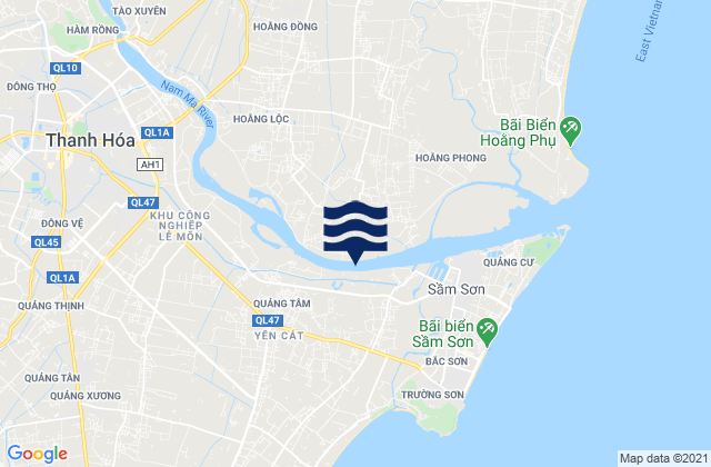 Carte des horaires des marées pour Thành Phố Thanh Hóa, Vietnam