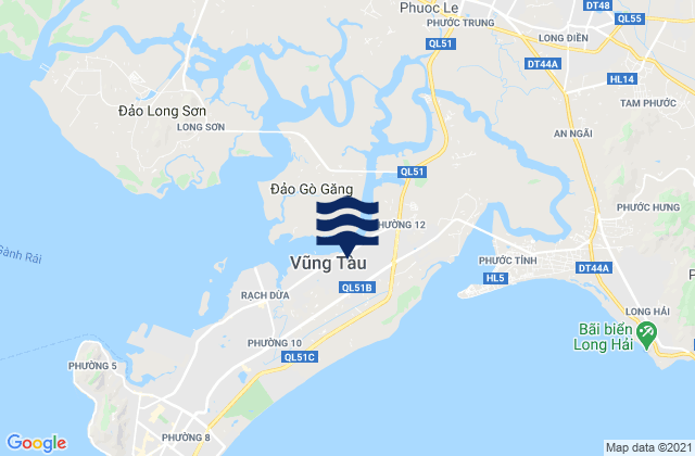 Carte des horaires des marées pour Thành Phố Vũng Tàu, Vietnam