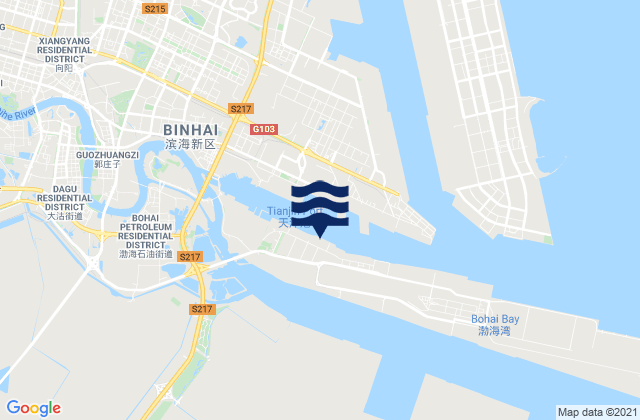 Carte des horaires des marées pour Tianjin Xin Gang, China