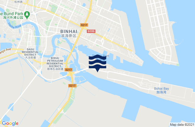 Carte des horaires des marées pour Tianjin Xingang, China