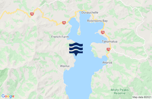 Carte des horaires des marées pour Tikao Bay, New Zealand