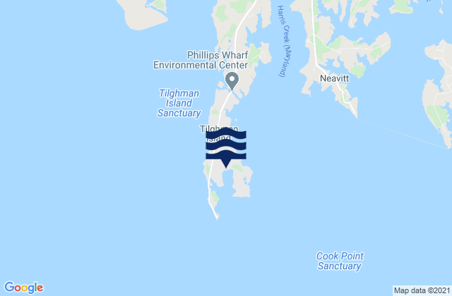 Carte des horaires des marées pour Tilghman Island, United States